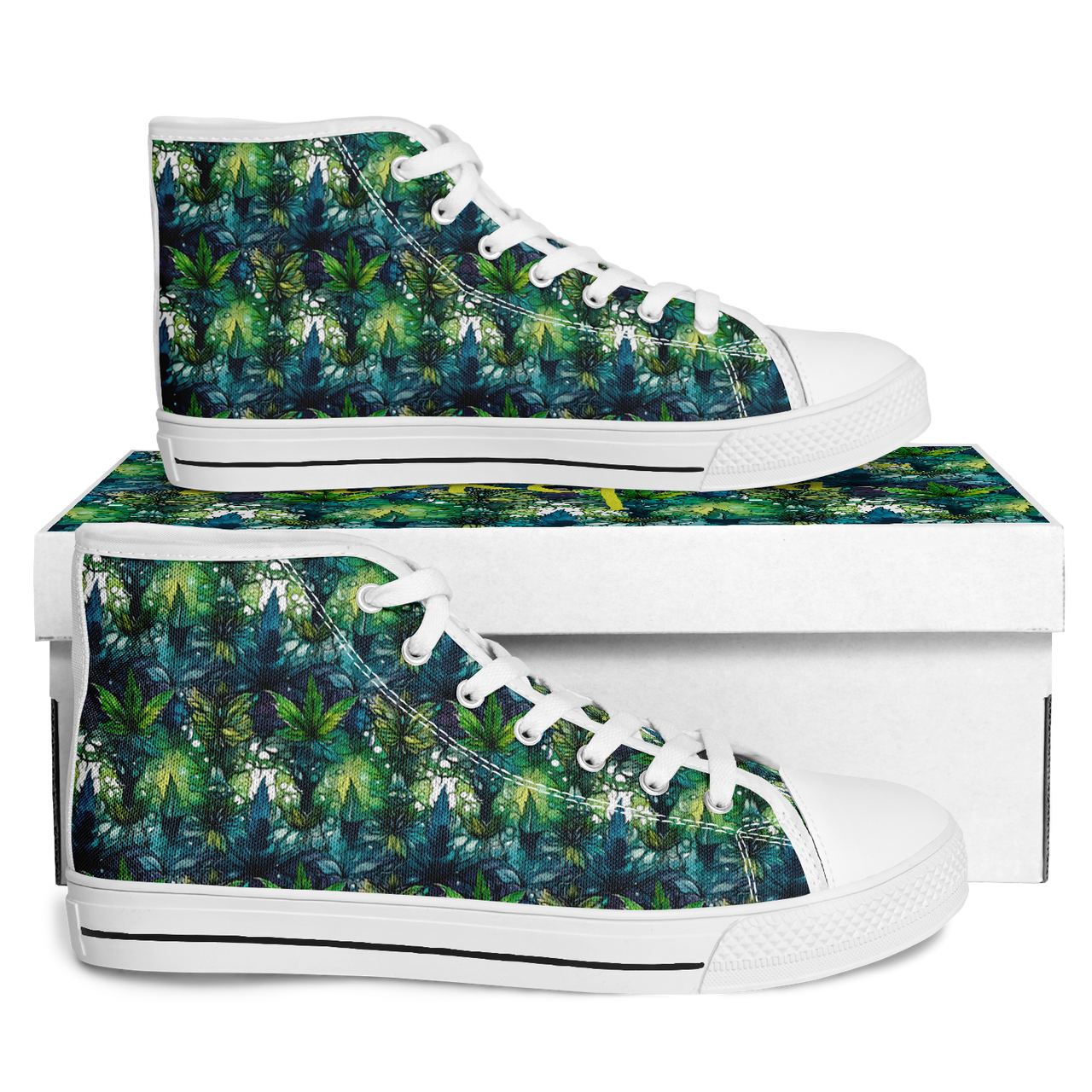Chokefish™ Urban Peak Retro High Tops-Cannabis-012