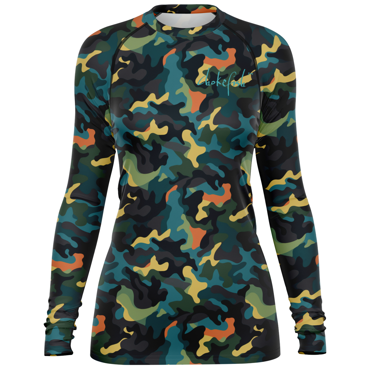 Chokefish™ Long Sleeve Rashguard Camouflage Woman's Shirt-009