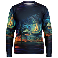 Chokefish™ Long Sleeve Every Day All Weather Trees&Boats Shirt Men's-006