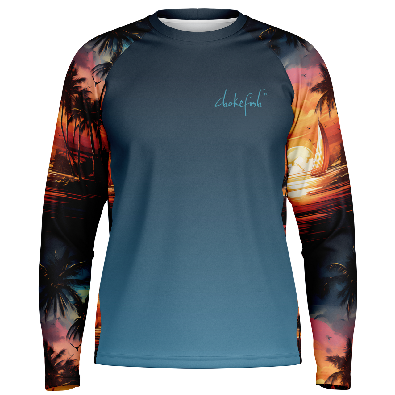 Chokefish™ Long Sleeve Every Day All Weather Trees&Boats Shirt Men's-011