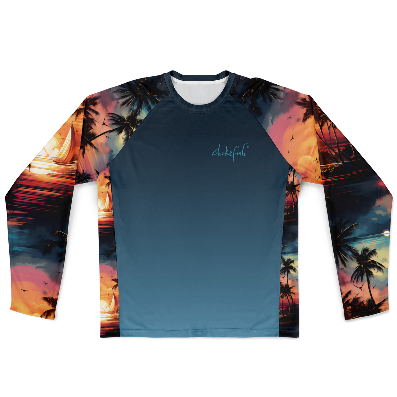 Chokefish™ Long Sleeve Every Day All Weather Trees&Boats Shirt Men's-011