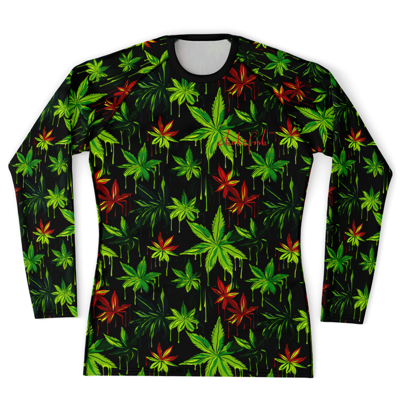 Chokefish™ Long Sleeve Rashguard Cannabis Men's Shirt-002