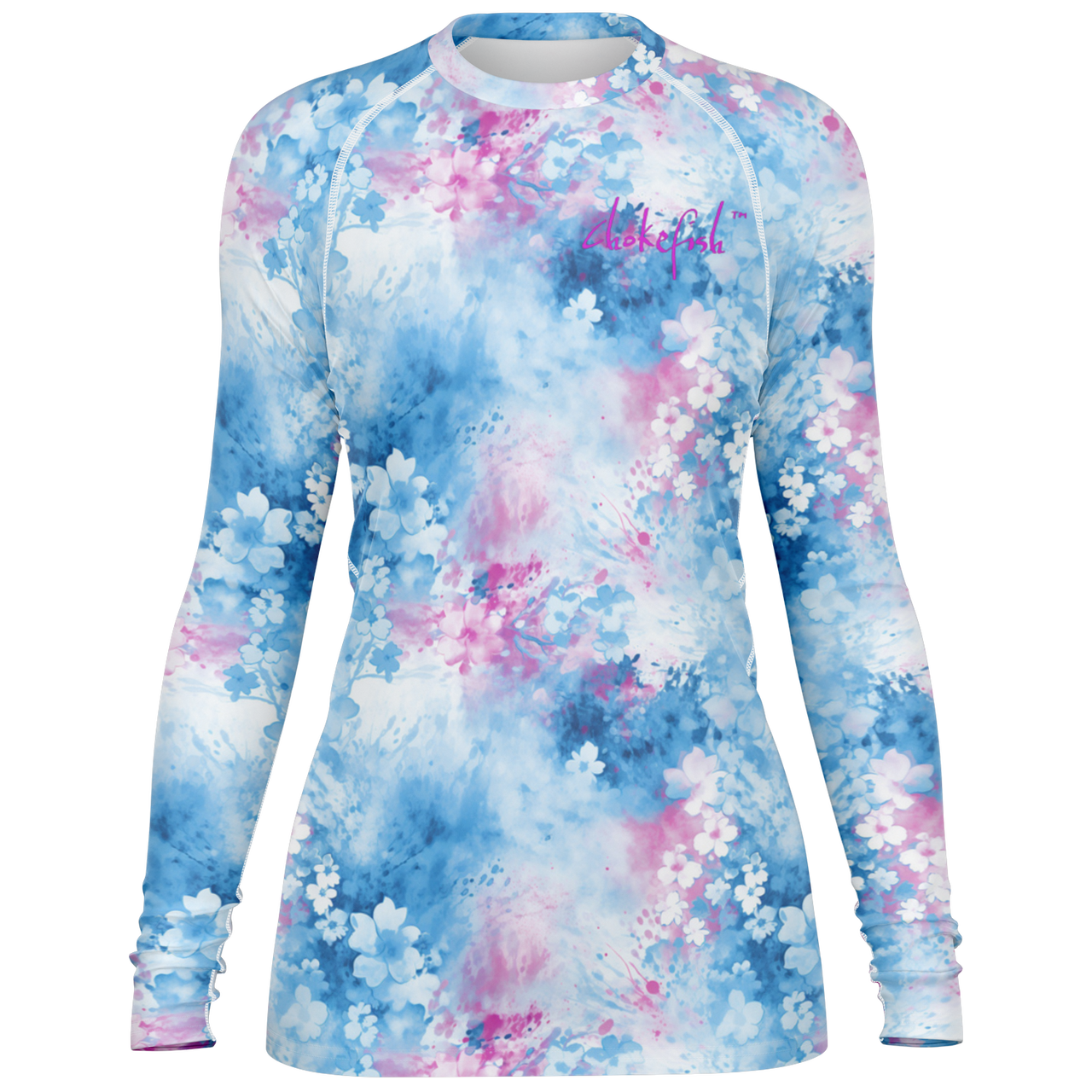 Chokefish™ Long Sleeve Rashguard Acid-Wash Woman's Shirt-006