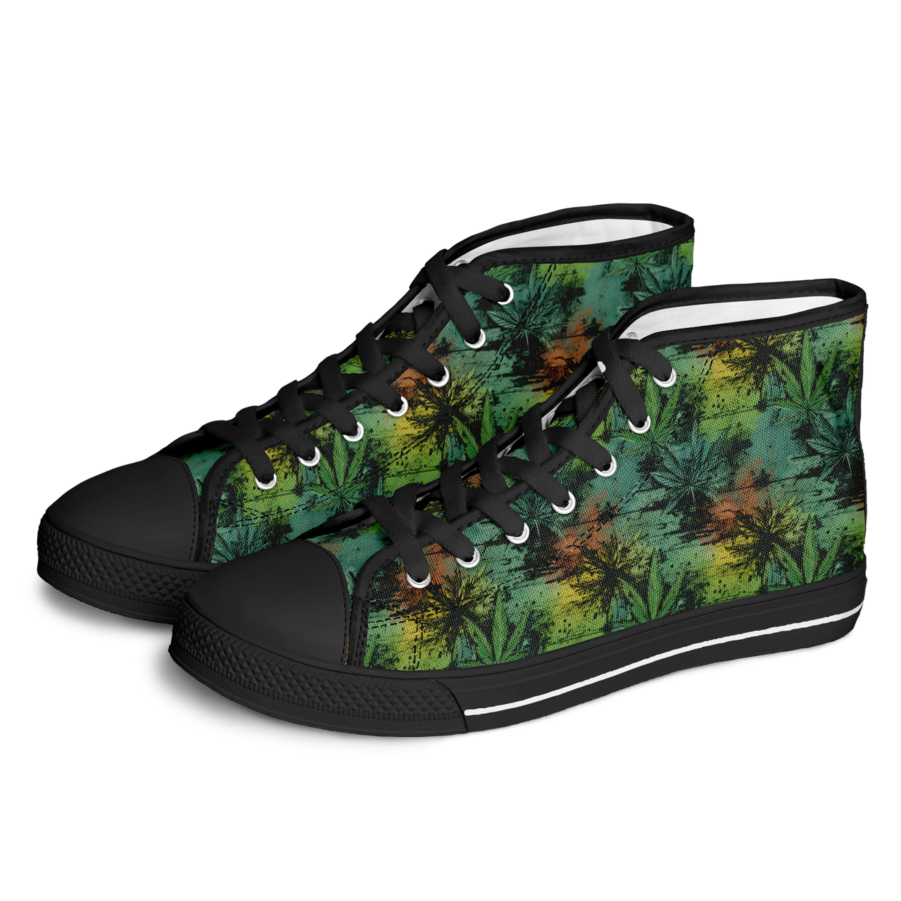 Chokefish™ Urban Peak Retro High Tops-Cannabis-006-2