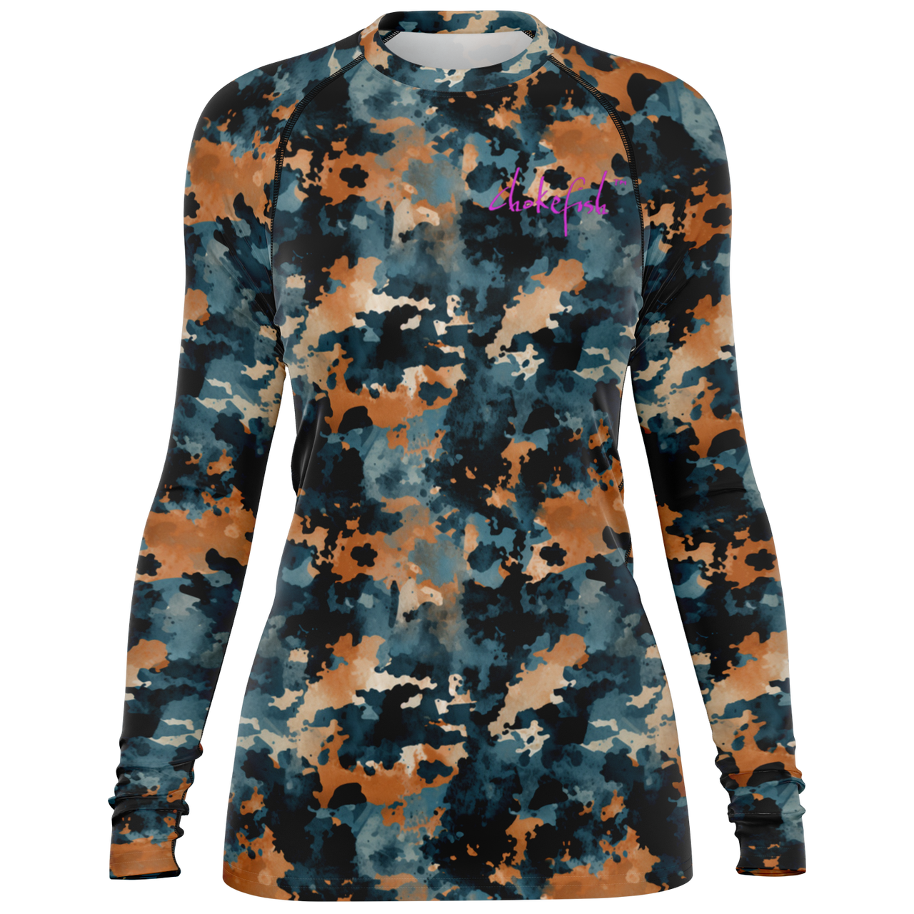 Chokefish™ Long Sleeve Rashguard Acid-Wash Woman's Shirt-009
