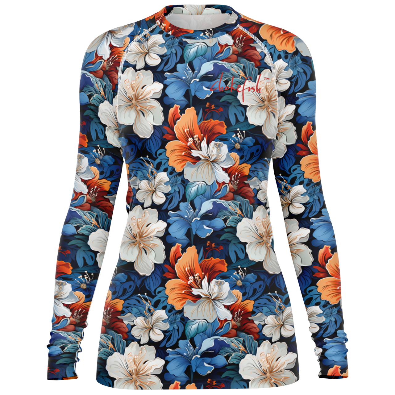 Chokefish™ Long Sleeve Rashguard Floral Woman's Shirt-008