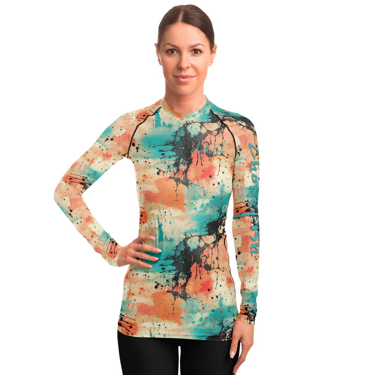 Chokefish™ Long Sleeve Rashguard Acid-Wash Woman's Shirt-002