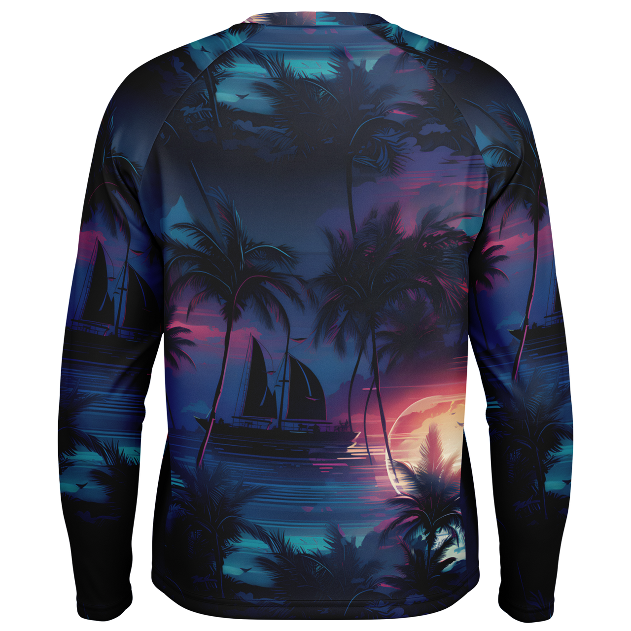 Chokefish™ Long Sleeve Every Day All Weather Trees&Boats Shirt Men's-012