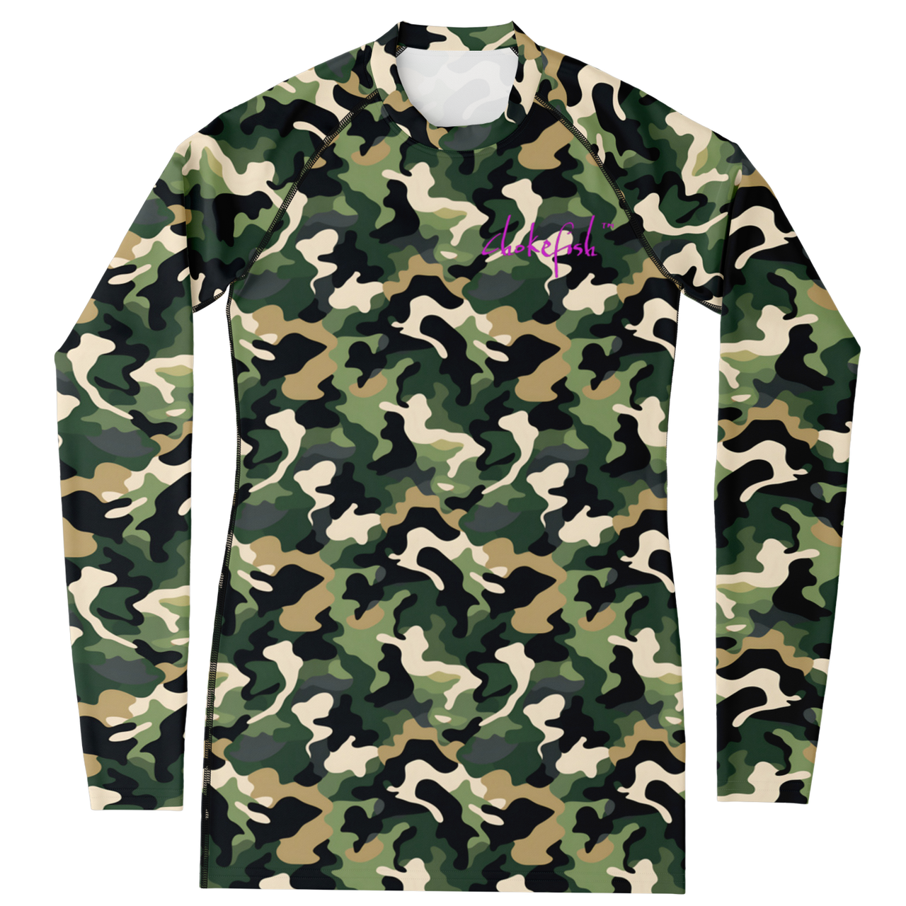 Chokefish™ Long Sleeve Rashguard Camouflage Woman's Shirt-001