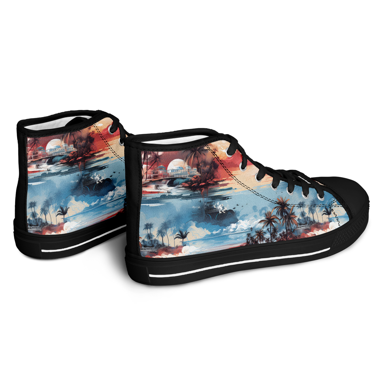 Chokefish™ Urban Peak Retro High Tops Trees & Boats-001-2
