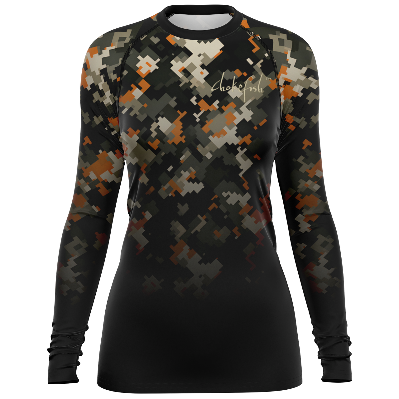 Chokefish™ Long Sleeve Rashguard Camouflage Woman's Shirt-016