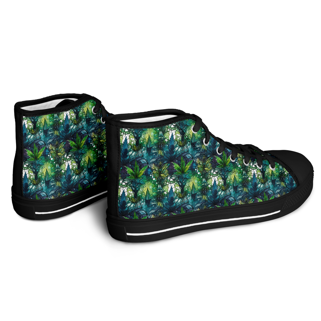 Chokefish™ Urban Peak Retro High Tops-Cannabis-012-2