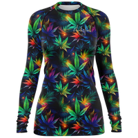 Chokefish™ Long Sleeve Rashguard Cannabis Woman's Shirt-003