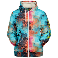 Chokefish™ Microfleece Zip-Up Hoodie Acid-Wash Colors-007
