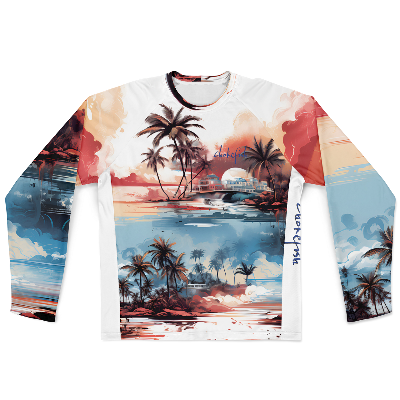 Chokefish™ Long Sleeve Every Day All Weather Trees&Boats Shirt Men's-001-Special-Edition