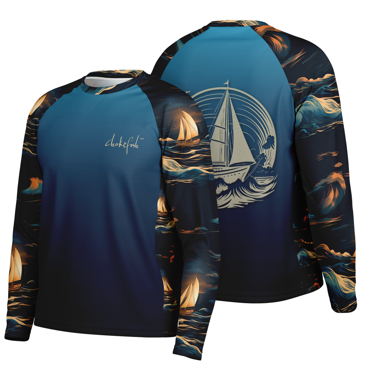 Chokefish™ Long Sleeve Every Day All Weather Trees&Boats Shirt Men's-015-Special-Edition