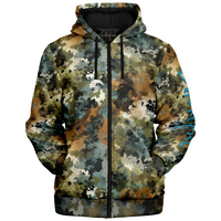 Chokefish™ Microfleece Zip-Up Hoodie Acid-Wash Colors-002B