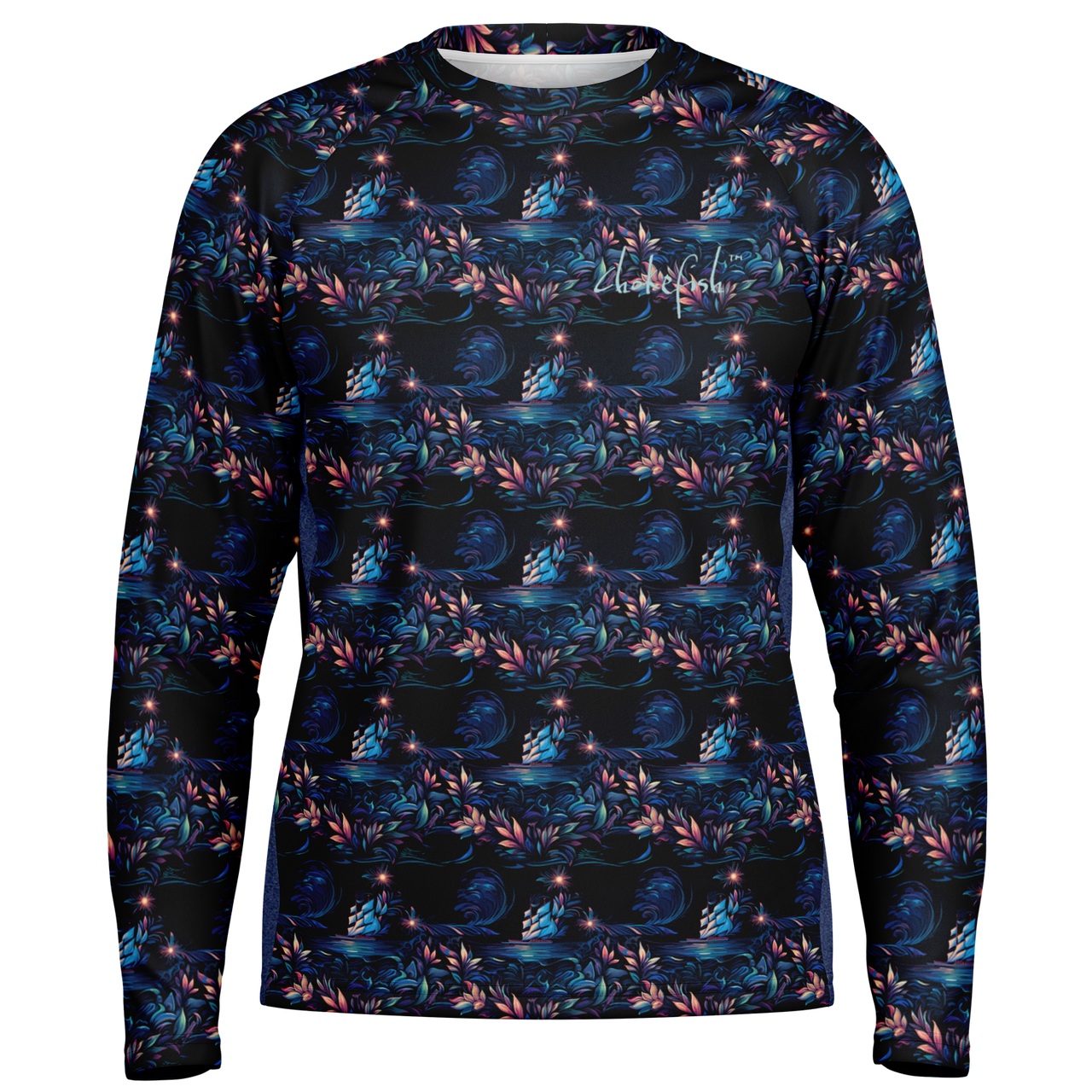 Chokefish™ Long Sleeve Every Day All Weather Trees&Boats Shirt Men's-019