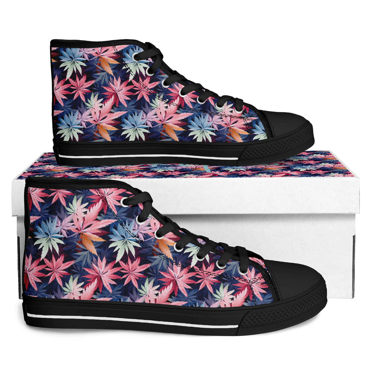 Chokefish™ Urban Peak Retro High Tops-Cannabis-001-2
