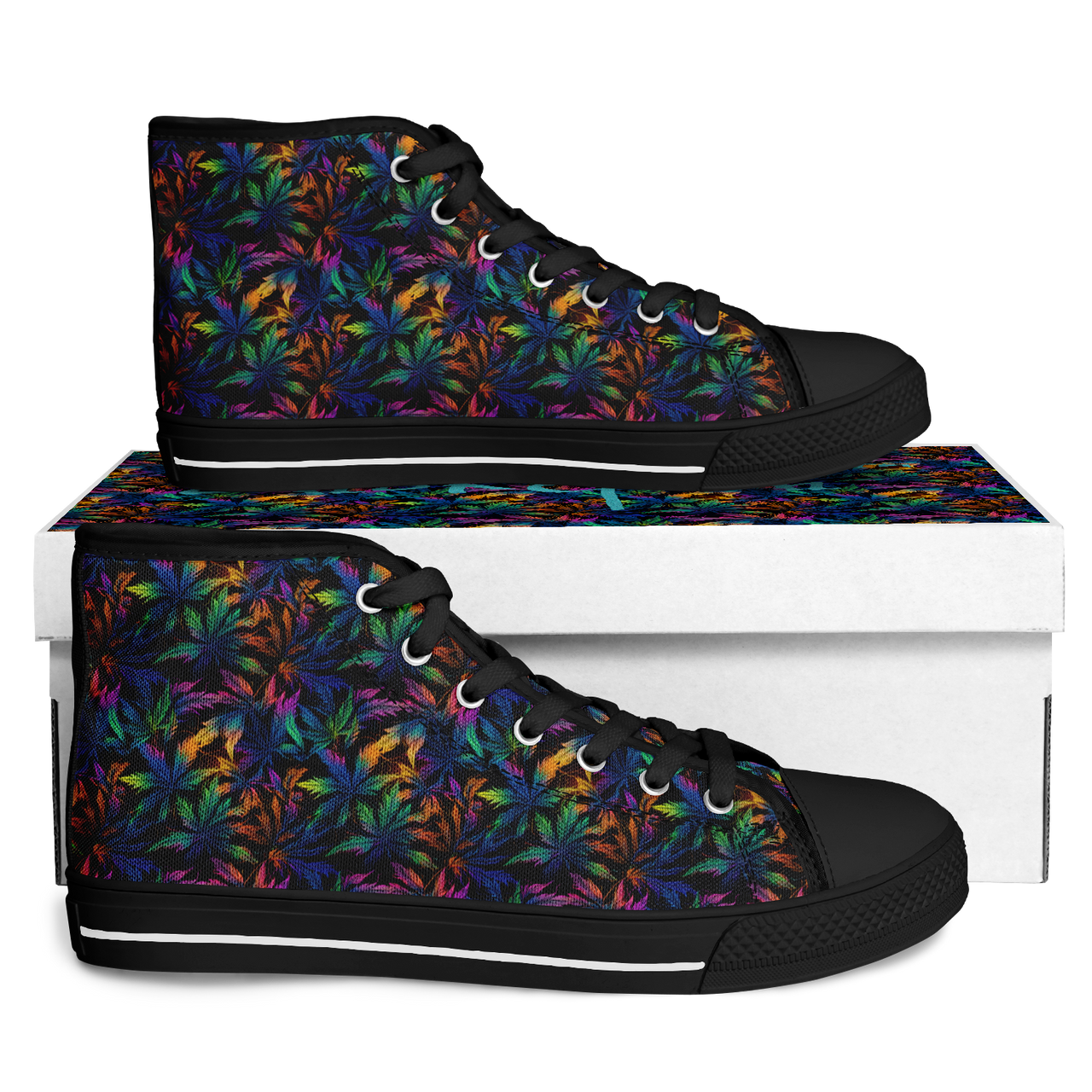 Chokefish™ Urban Peak Retro High Tops-Cannabis-011-2