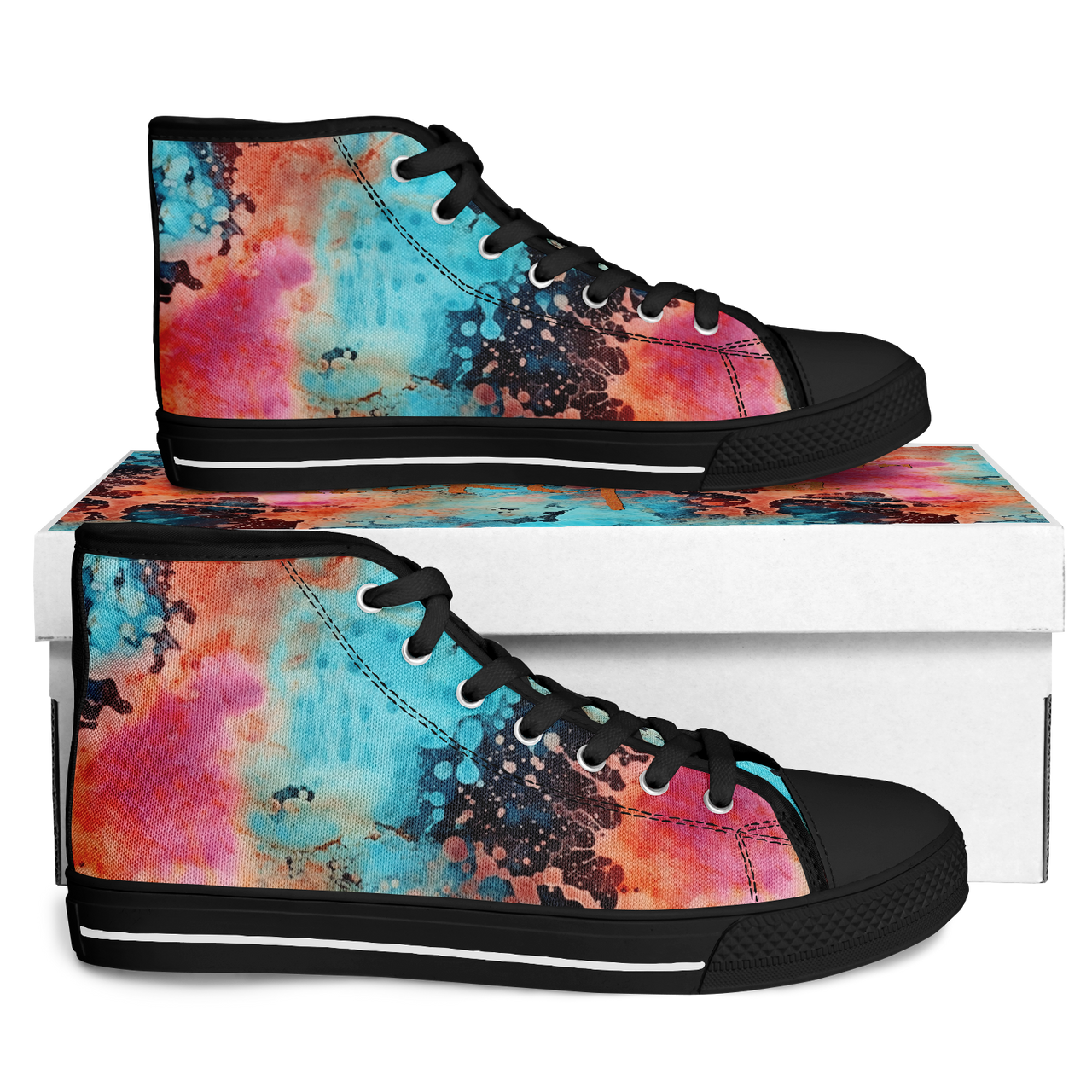 Chokefish™ Urban Peak Retro High Tops-Acid-Wash-005-2