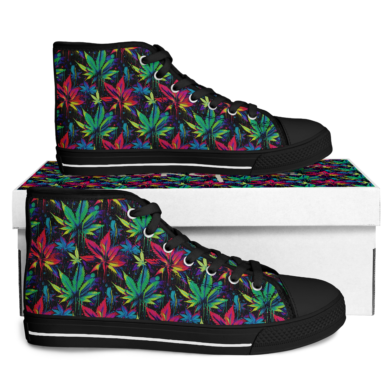 Chokefish™ Urban Peak Retro High Tops-Cannabis-010-2