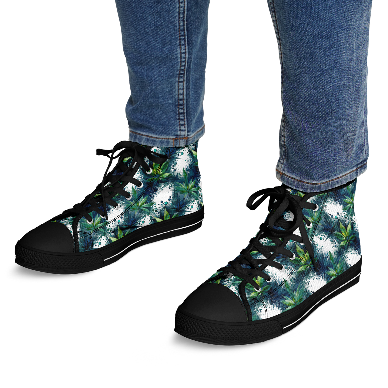 Chokefish™ Urban Peak Retro High Tops-Cannabis-013-2