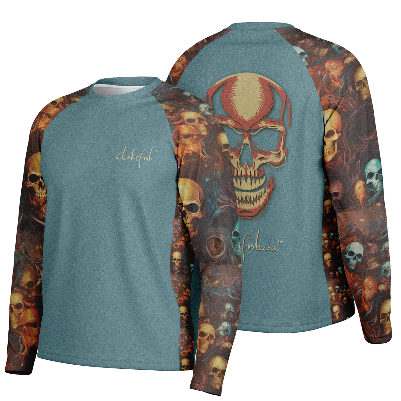 Chokefish™ Long Sleeve Every Day All Weather Skulls Shirt Men's-003-SPECIAL EDITION