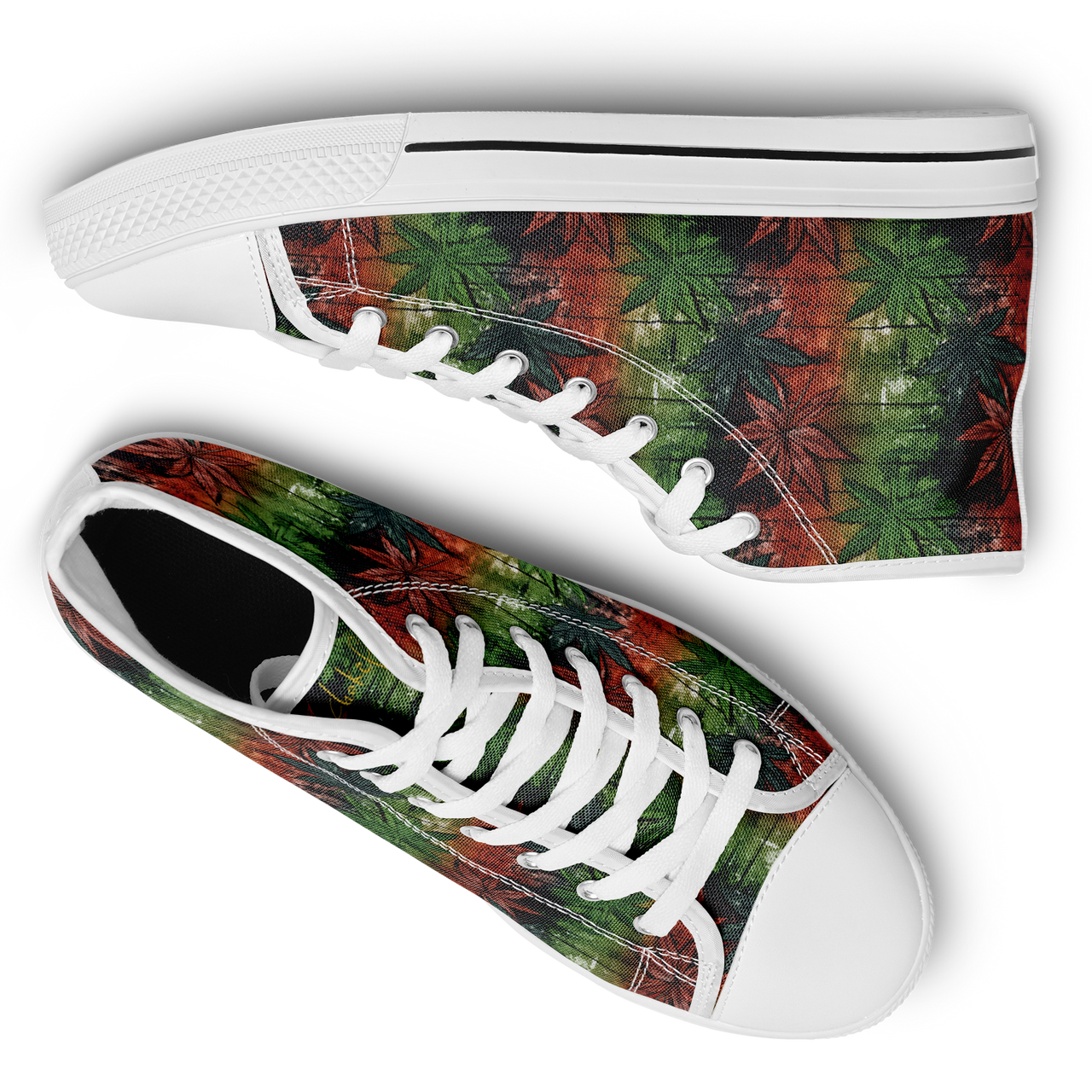 Chokefish™ Urban Peak Retro High Tops-Cannabis-005
