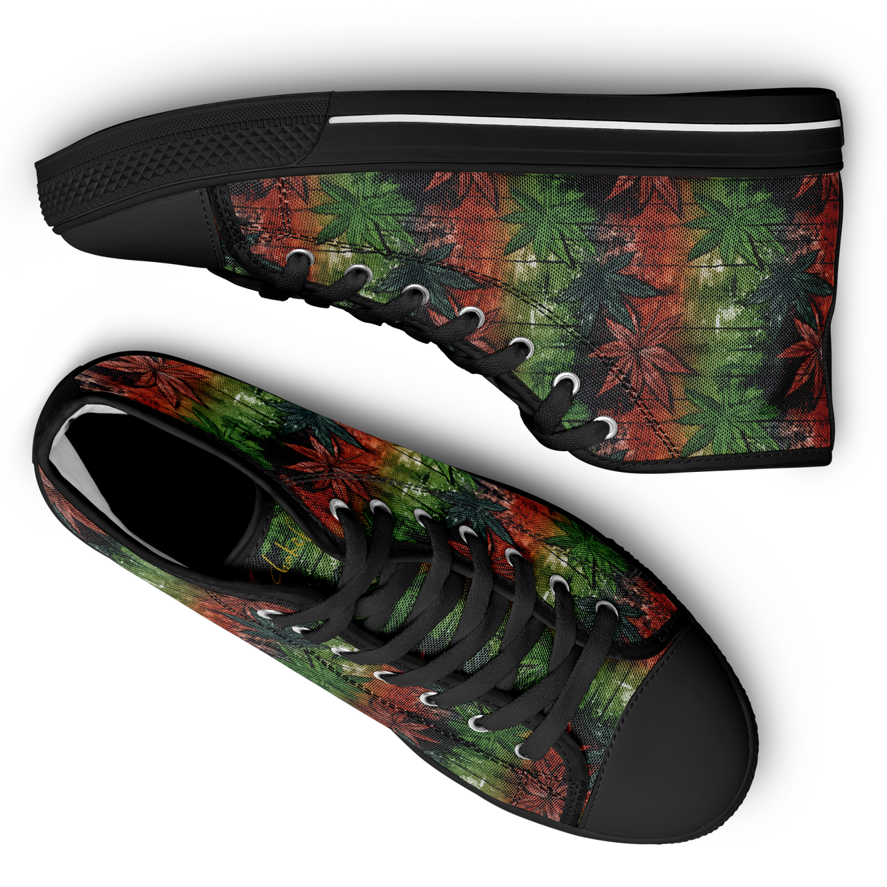 Chokefish™ Urban Peak Retro High Tops-Cannabis-005-2