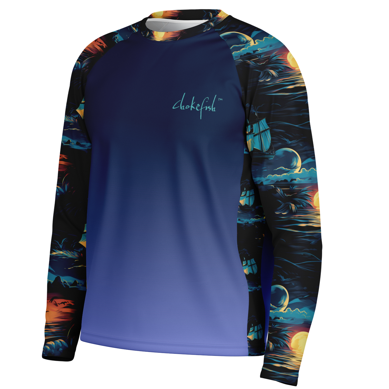 Chokefish™ Long Sleeve Every Day All Weather Trees&Boats Shirt Men's-016