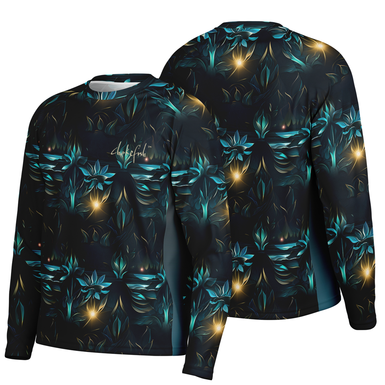 Chokefish™ Long Sleeve Every Day All Weather Trees&Boats Shirt Men's-001