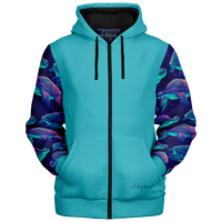 Chokefish™ Microfleece Zip-Up Hoodie Marine Life-014B