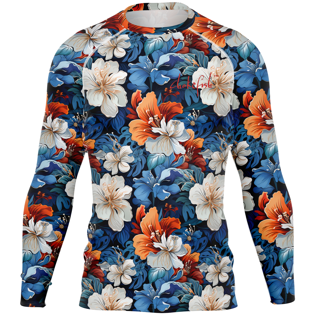 Chokefish™ Long Sleeve Rashguard Floral Men's Shirt-008