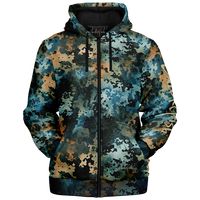 Chokefish™ Microfleece Zip-Up Hoodie Acid-Wash Colors-018B