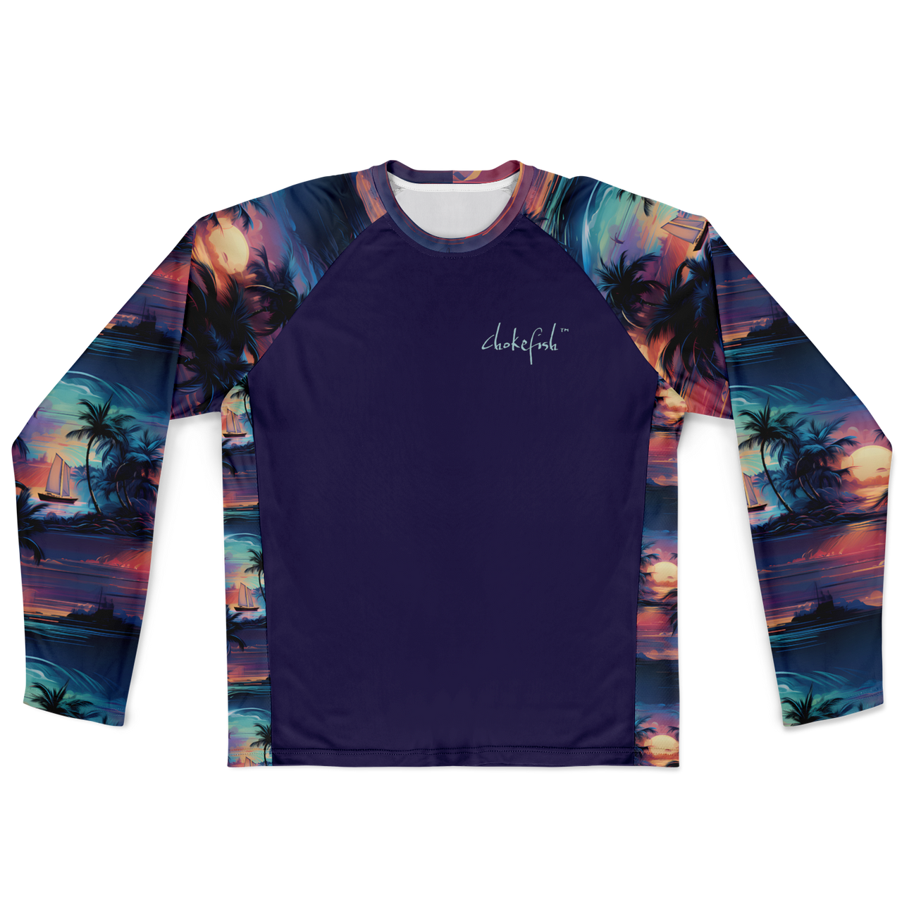 Chokefish™ Long Sleeve Every Day All Weather Trees&Boats Shirt Men's-004