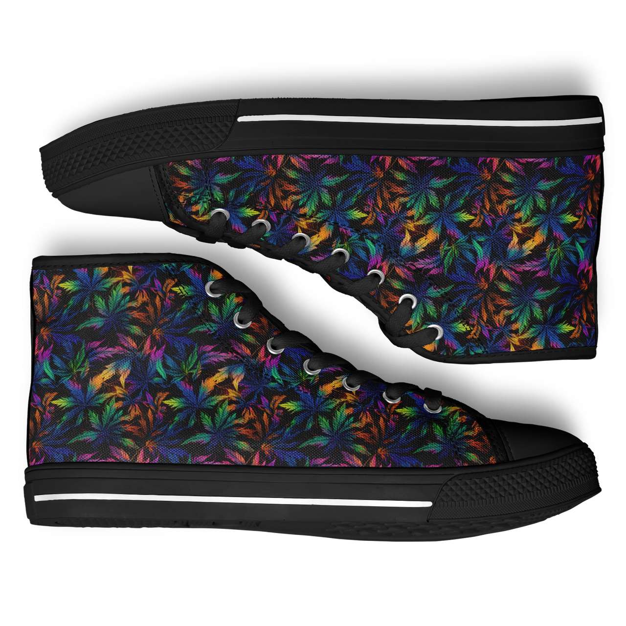 Chokefish™ Urban Peak Retro High Tops-Cannabis-011-2