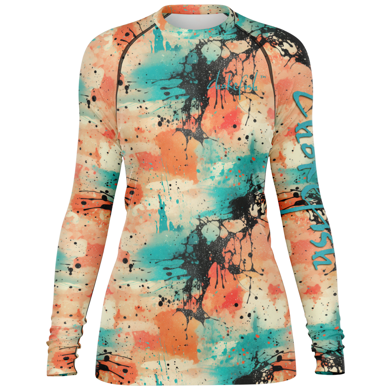 Chokefish™ Long Sleeve Rashguard Acid-Wash Woman's Shirt-002