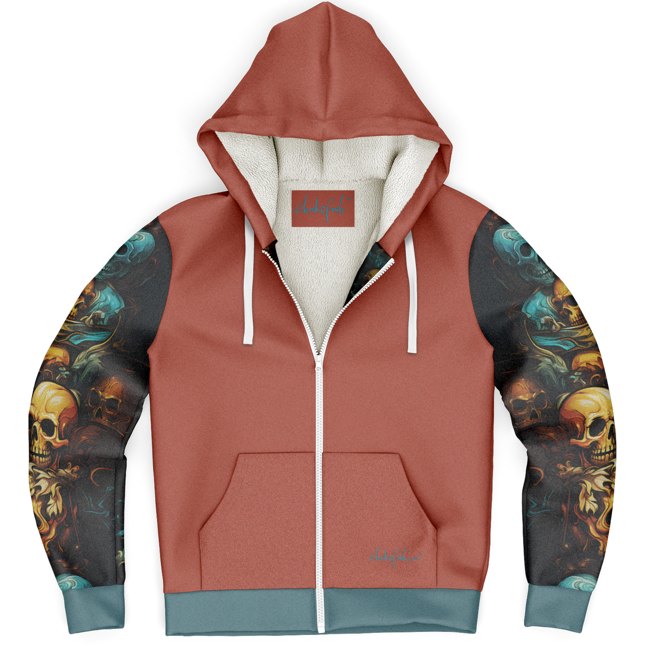 Chokefish™ Microfleece Zip-Up Hoodie Skulls-001