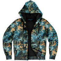 Chokefish™ Microfleece Zip-Up Hoodie Acid-Wash Colors-004B