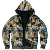 Chokefish™ Microfleece Zip-Up Hoodie Acid-Wash Colors-014B