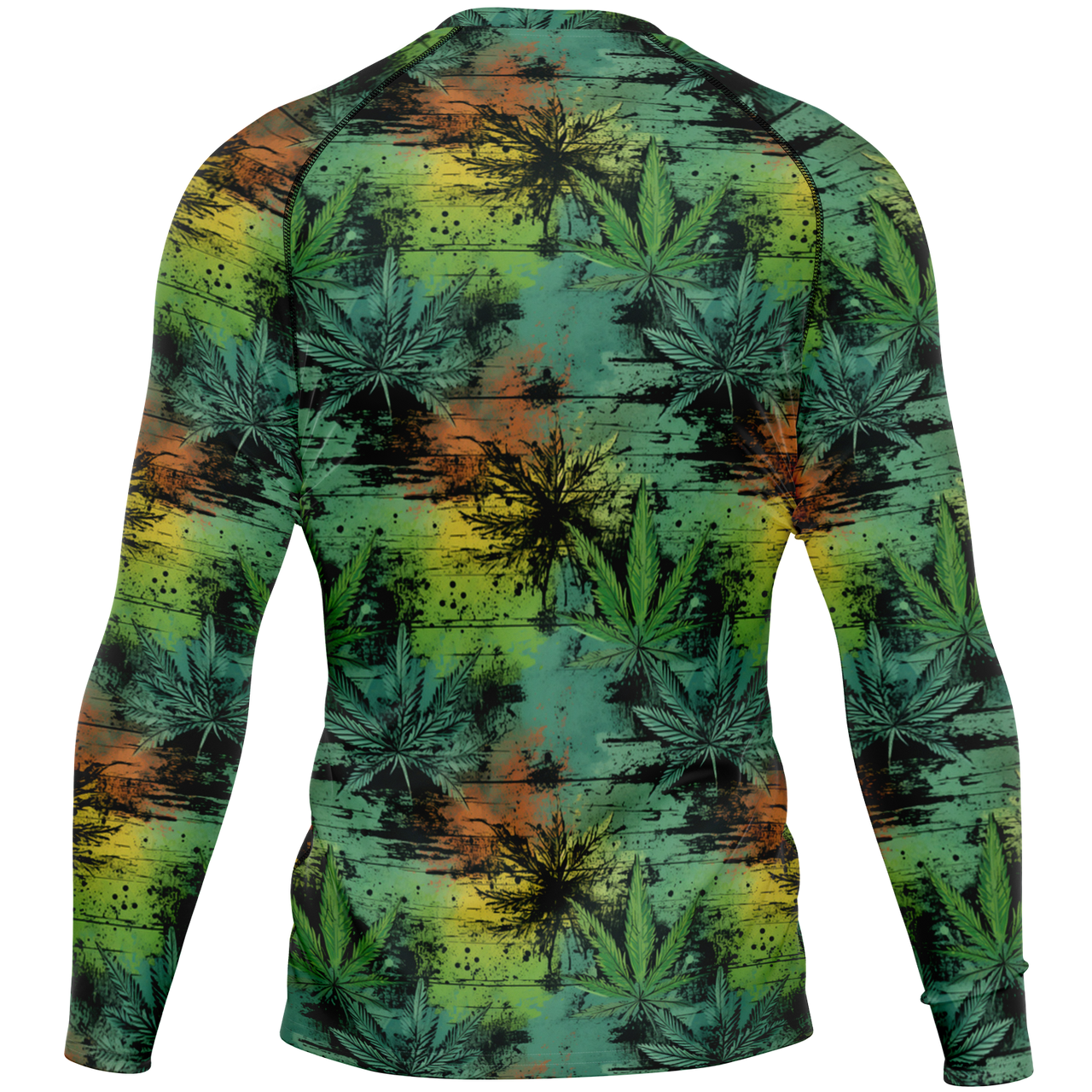 Chokefish™ Long Sleeve Rashguard Cannabis Men's Shirt-006