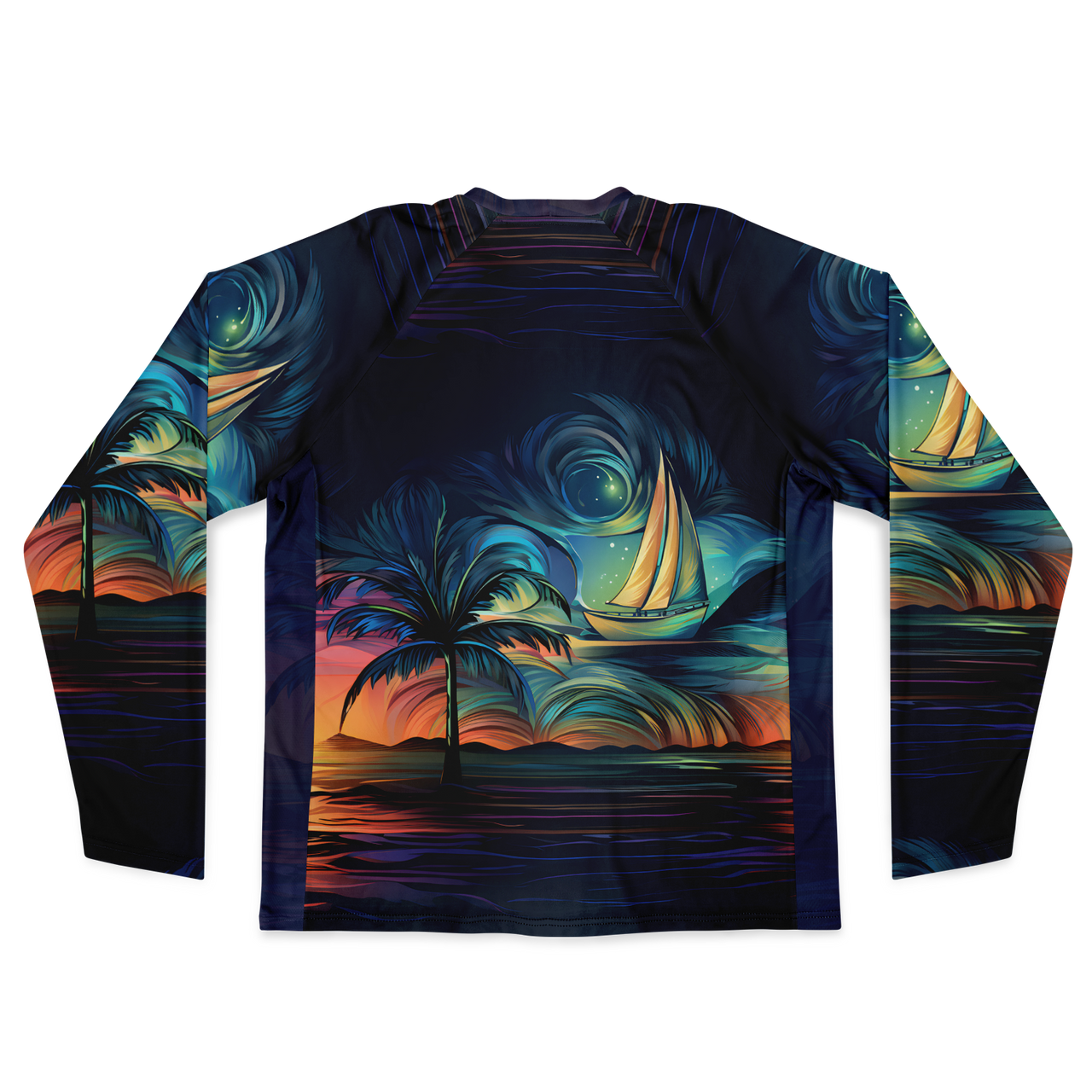 Chokefish™ Long Sleeve Every Day All Weather Trees&Boats Shirt Men's-006