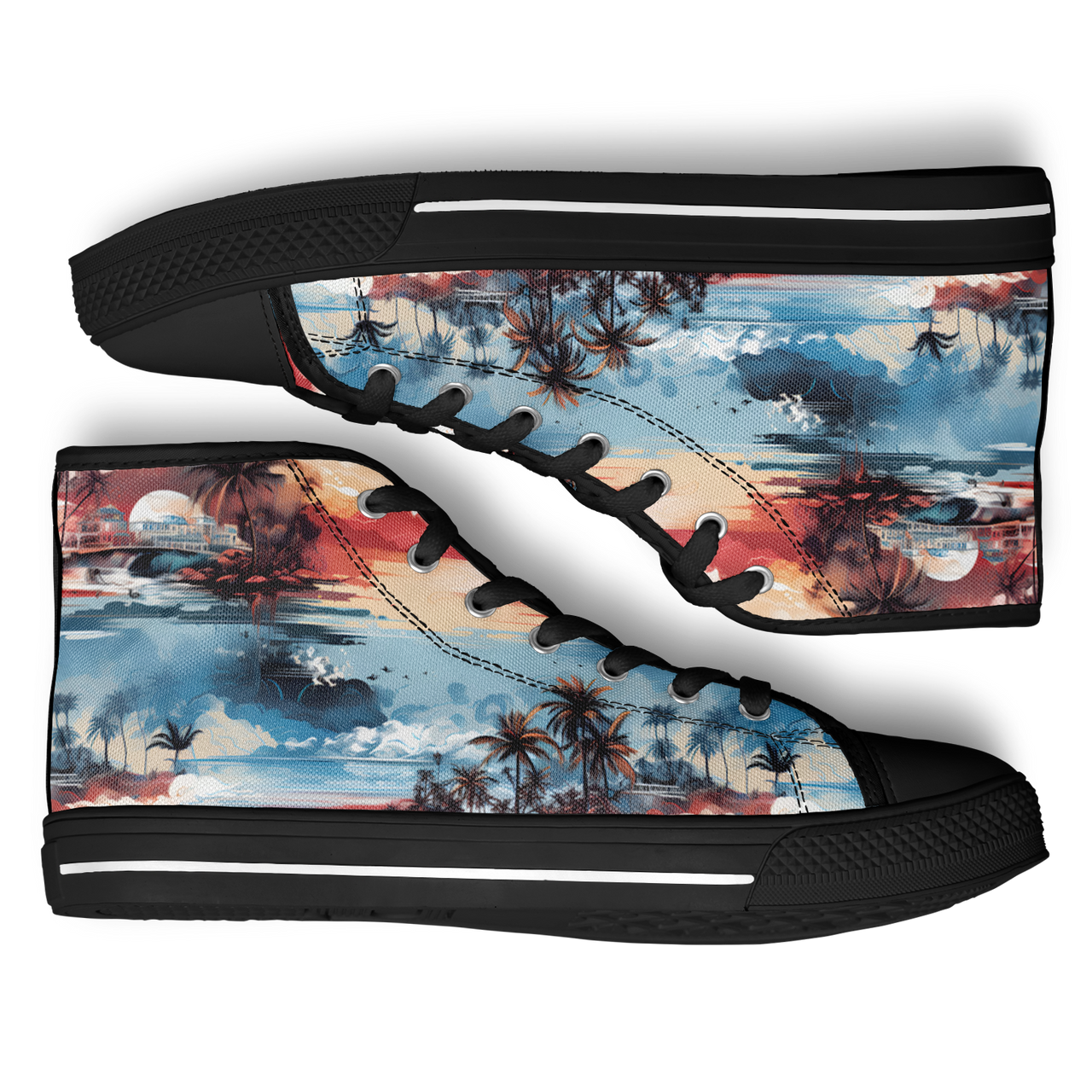Chokefish™ Urban Peak Retro High Tops Trees & Boats-001-2