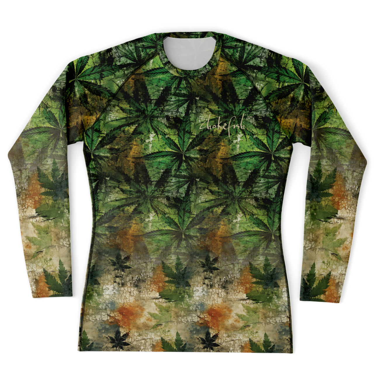 Chokefish™ Long Sleeve Rashguard Cannabis Men's Shirt-009