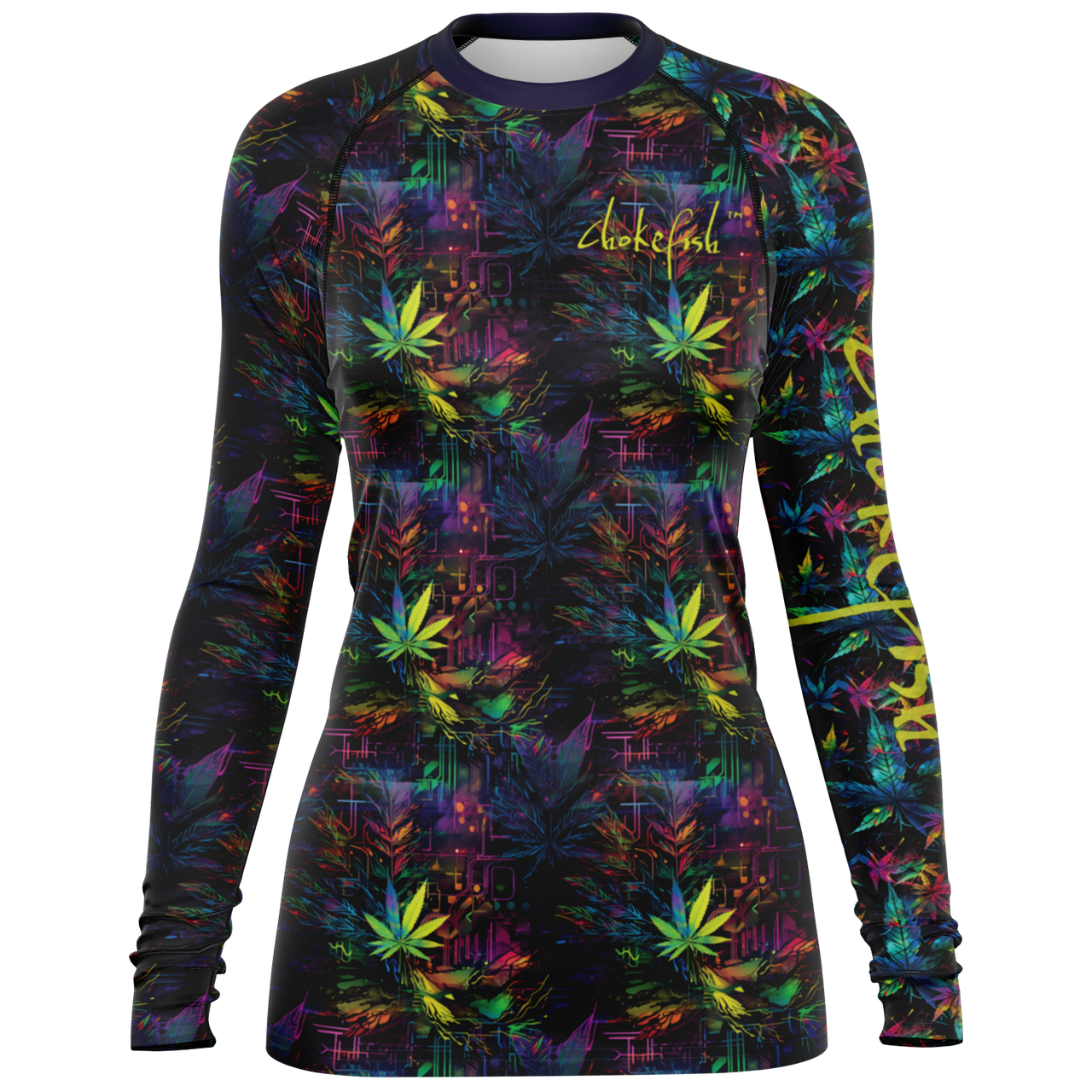 Chokefish™ Long Sleeve Rashguard Cannabis Woman's Shirt-009