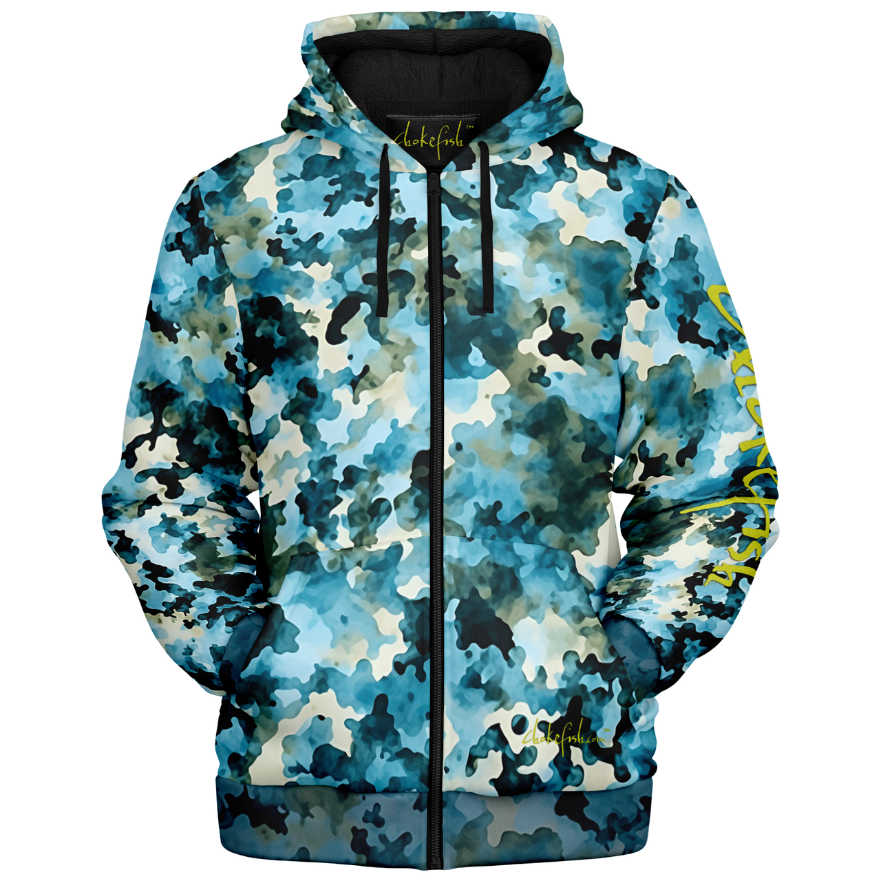 Chokefish™ Microfleece Zip-Up Hoodie Acid-Wash Colors-015B