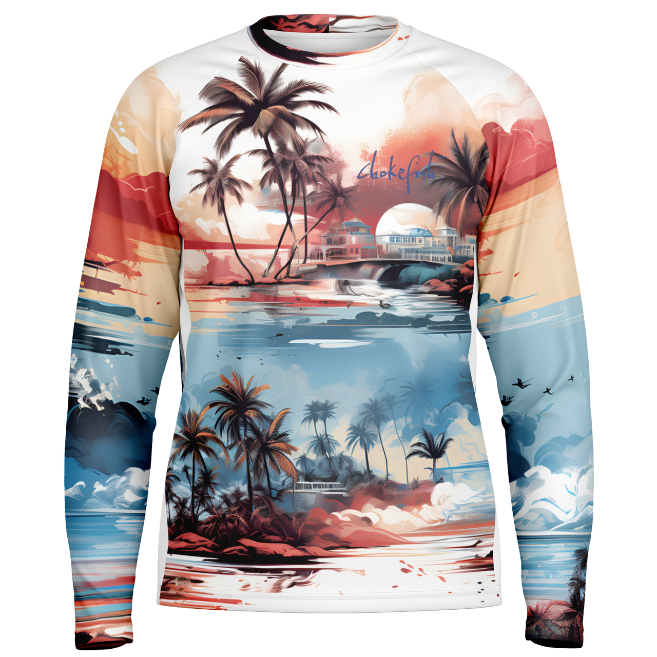 Chokefish™ Long Sleeve Every Day All Weather Trees&Boats Shirt Men's-001-Special-Edition