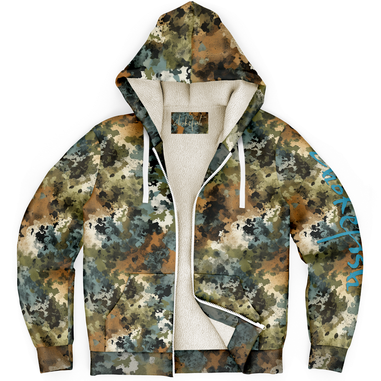 Chokefish™ Microfleece Zip-Up Hoodie Acid-Wash Colors-002