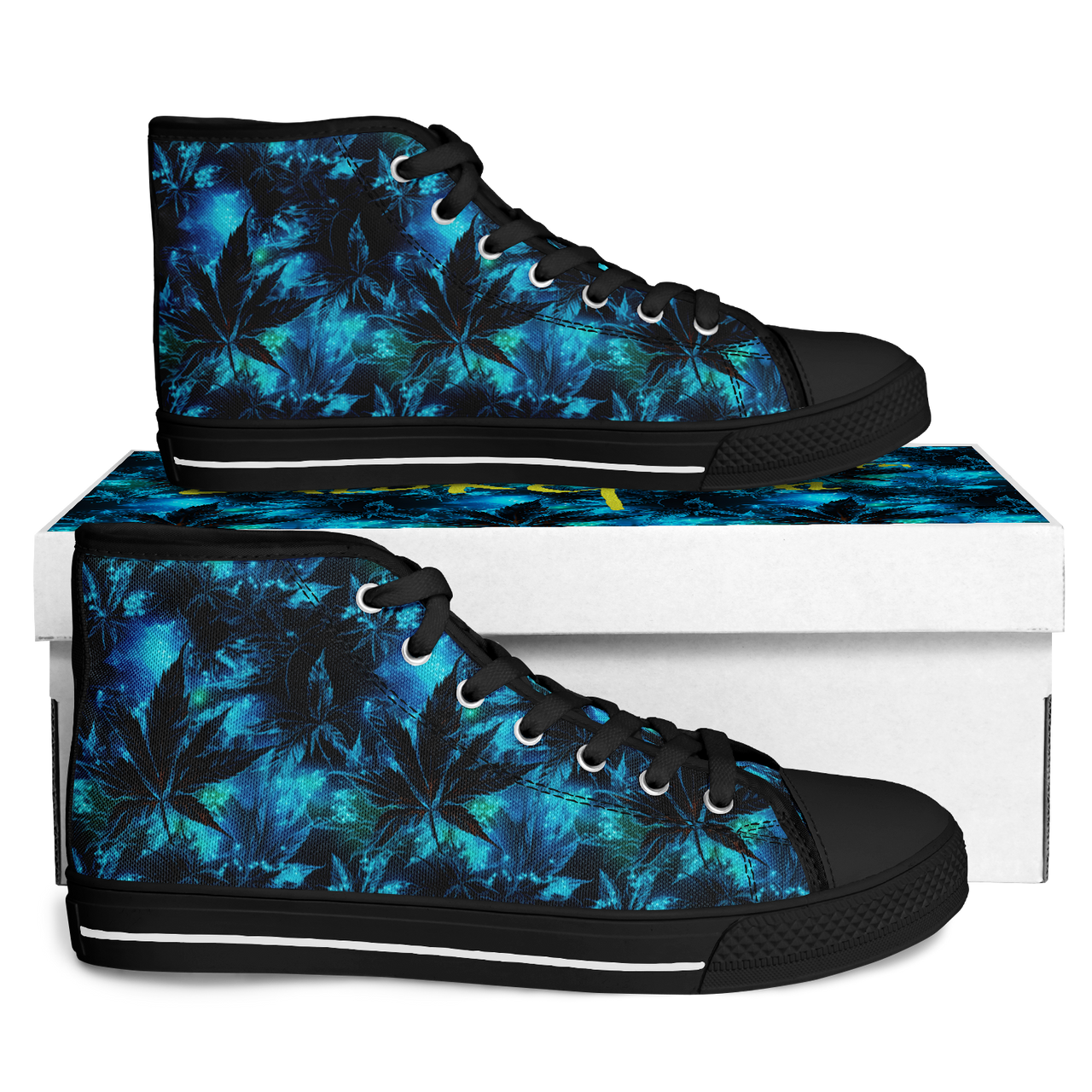 Chokefish™ Urban Peak Retro High Tops-Cannabis-009-2